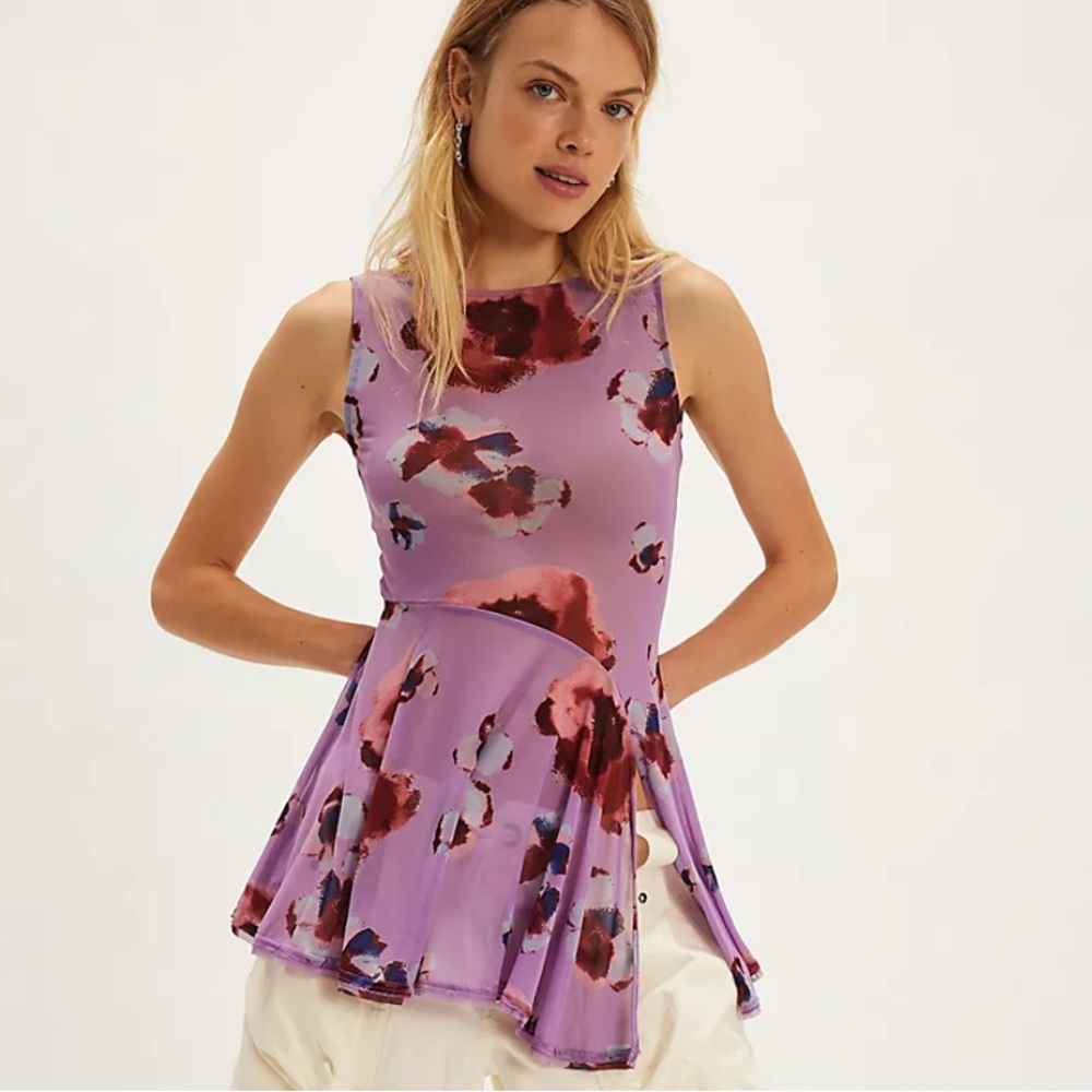 NWT Free People Lavender Chrissy Tunic Size Small